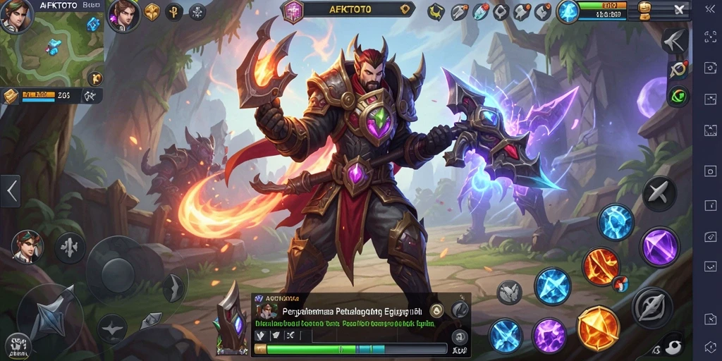 Tangkapan layar gameplay AFKTOTO menampilkan pertempuran epik yang mendebarkan.