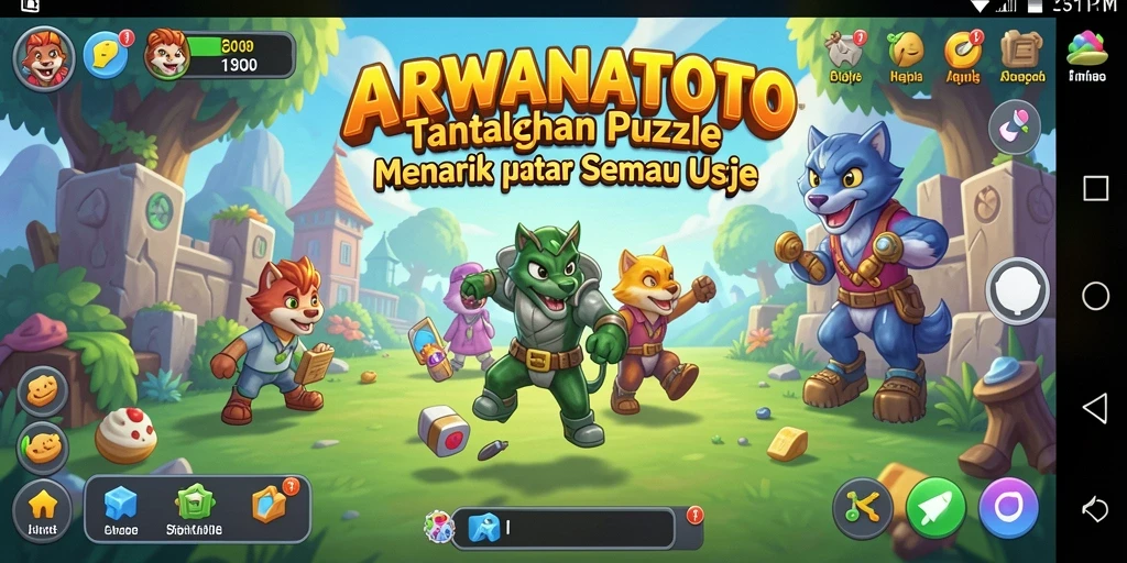 Gameplay ARWANATOTO yang menarik dan penuh tantangan puzzle.
