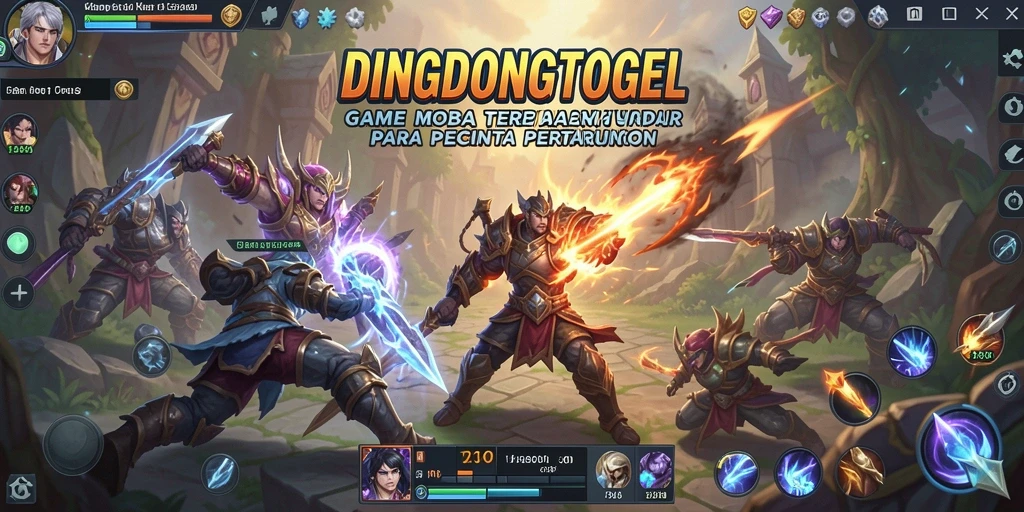 Tampilan seru gameplay DINGDONGTOGEL dengan aksi hero pertarungan.