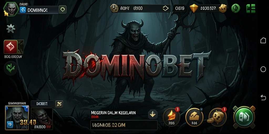 Screenshot DOMINOBET menampilkan momen-momen menyeramkan dalam permainan.
