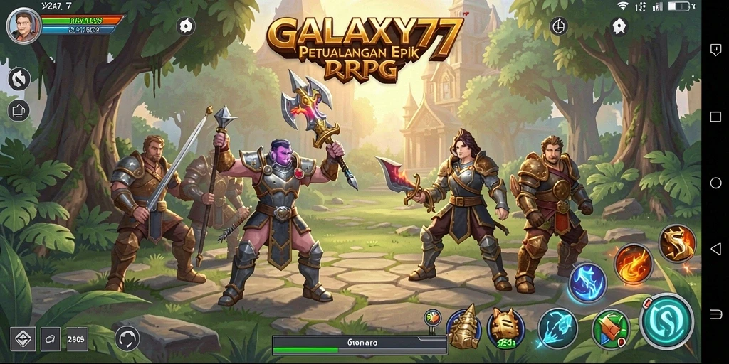 Tampilan gameplay GALAXY77 yang menawan dalam petualangan RPG.