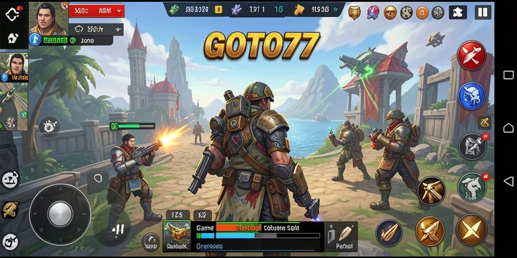 Screenshot GOTO77 menampilkan gameplay strategi yang mendebarkan.