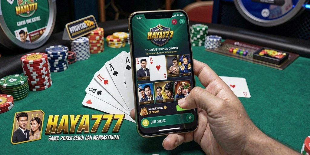 Tampilan gameplay Poker yang seru dan mendebarkan di HAYA777.