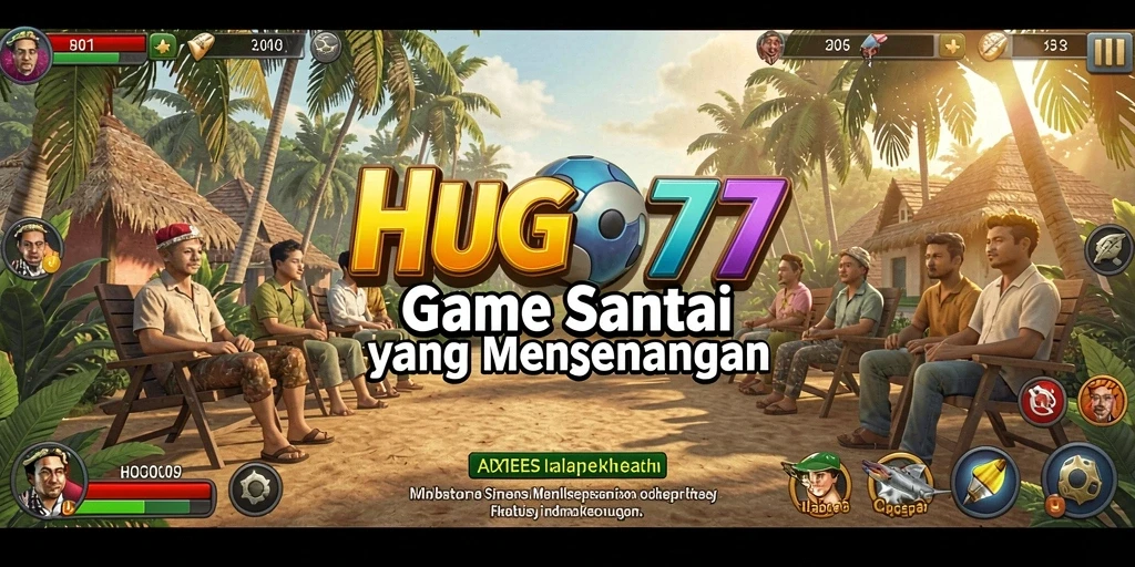 Tampilan gameplay <strong>HUGO77</strong> dengan grafis cerah dan menarik.