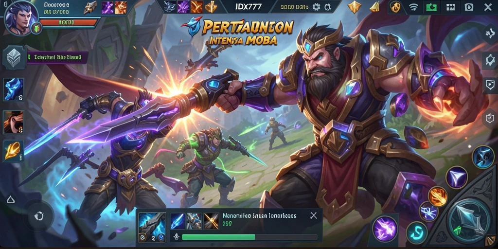 Tampilan gameplay seru di IDX777, pertarungan tim yang mendebarkan.