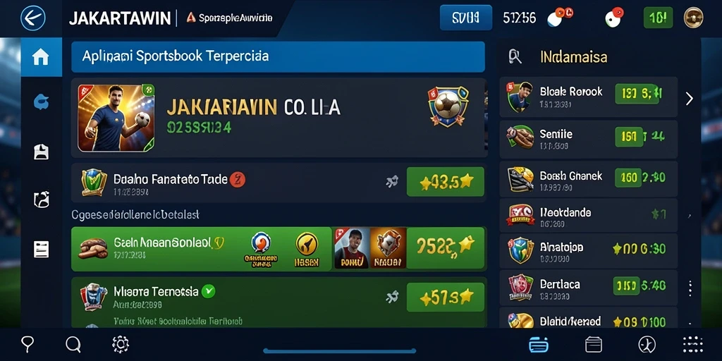 Tampilan utama permainan Sportsbook JAKARTAWIN yang menarik.