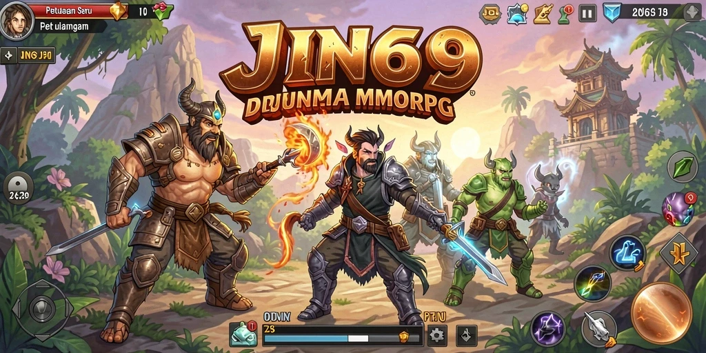 Tampilan menarik dari gameplay MMORPG JIN69 dengan aksi mendebarkan.