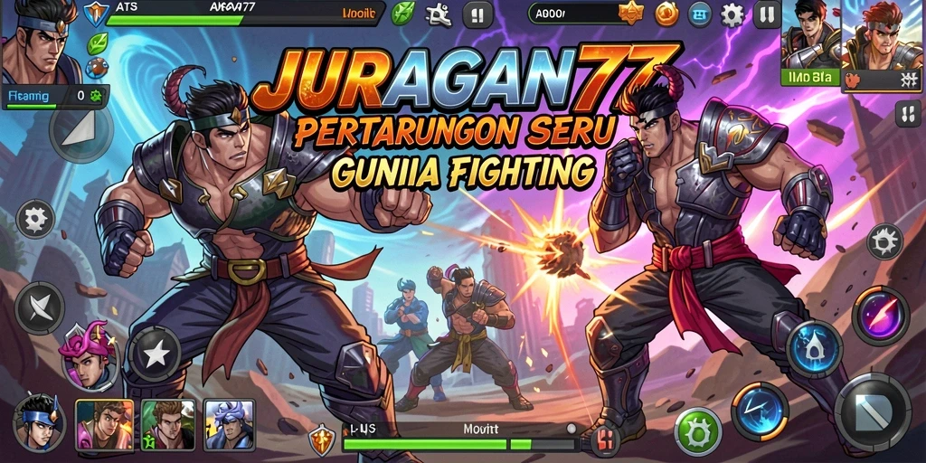 Screenshot gameplay JURAGAN77 menampilkan pertarungan seru dan karakter yang bertenaga.