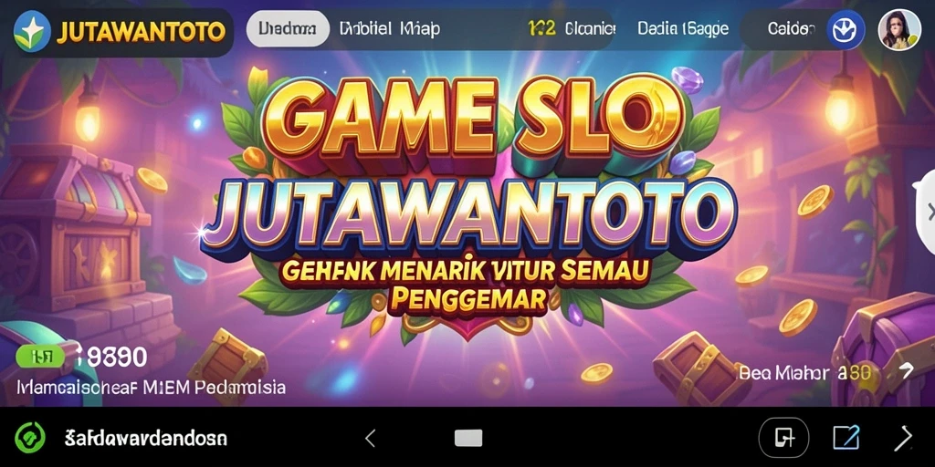 Screenshot gameplay JUTAWANTOTO menampilkan gulungan Slot yang penuh warna.