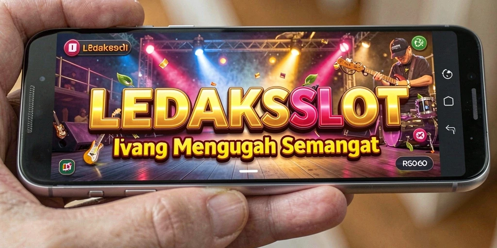 Screenshot permainan LEDAKSLOT yang menunjukkan aksi bermain musik.