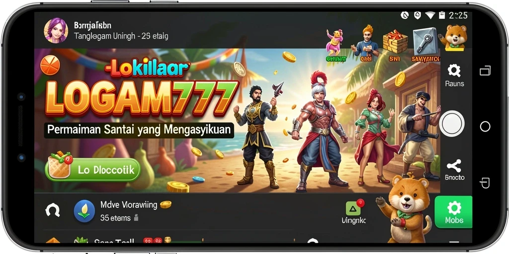 Tampilan gameplay menarik di LOGAM777 dengan warna-warna cerah.