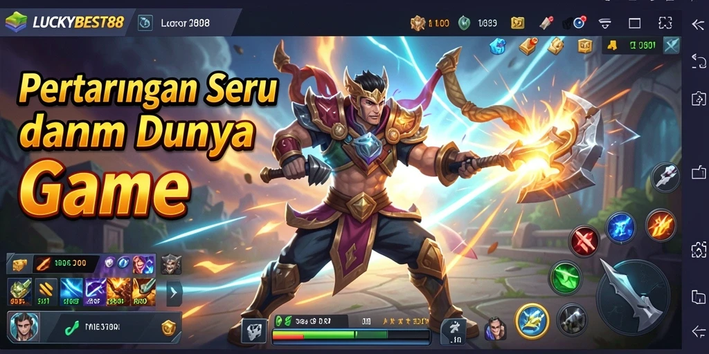 Screenshot gameplay LUCKYBEST88 dengan aksi pertarungan intens.