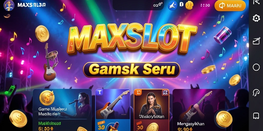 Tampilan gameplay <strong>MAXSLOT</strong> dengan pengguna menikmati pengalaman musik.