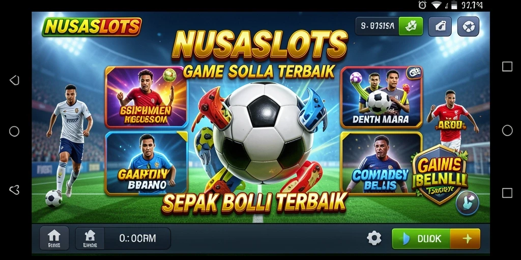 Tampilan gameplay NUSASLOTS yang menarik dan penuh aksi sepak bola.