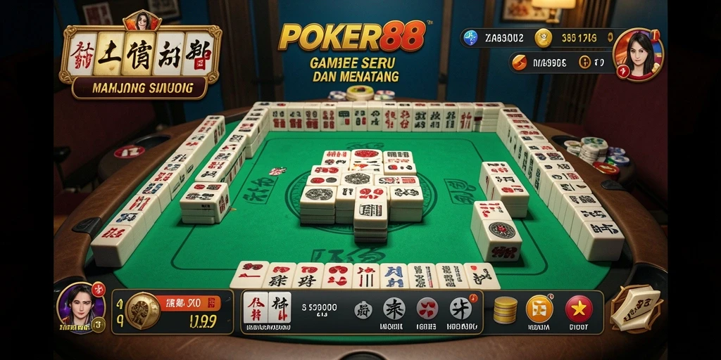Tampilan utama gameplay POKER88 dengan elemen Mahjong yang menarik.