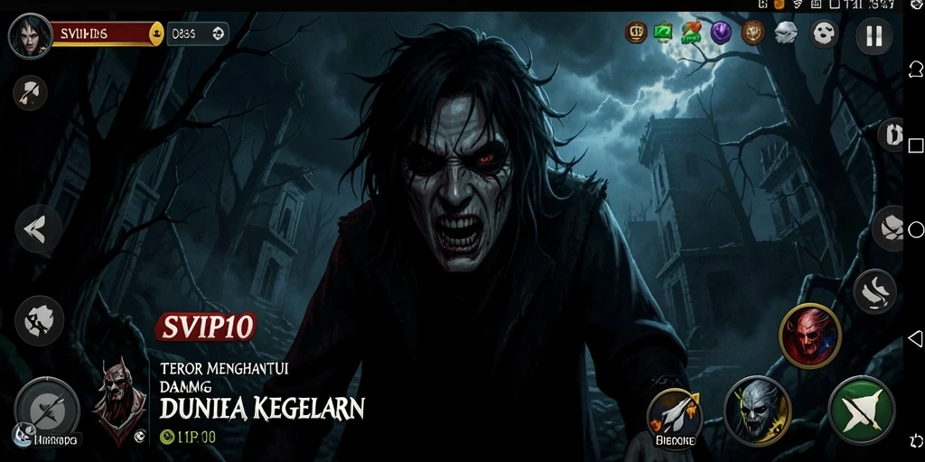 Screenshot utama SVIP10 menampilkan gameplay yang mencekam dan atmosfer gelap.
