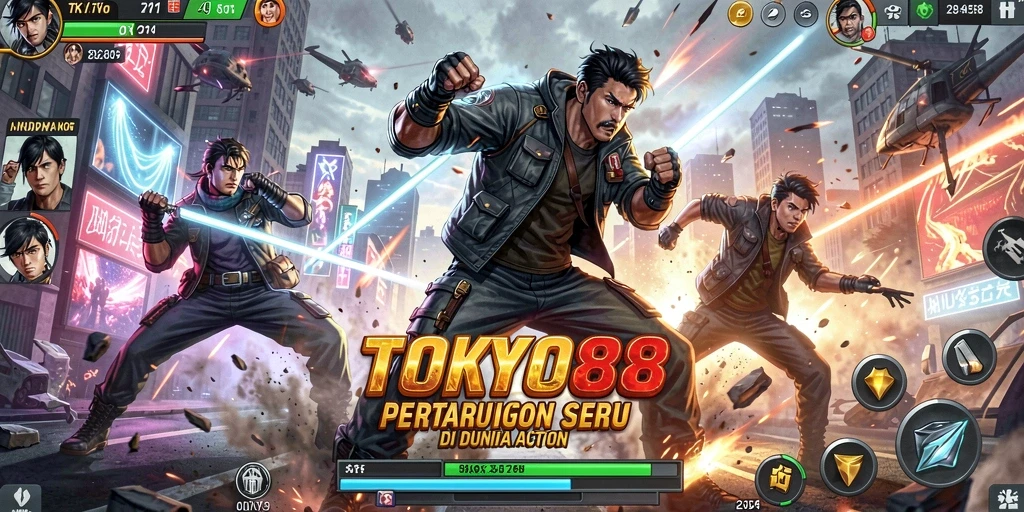 Gameplay aksi mendebarkan di TOKYO88.