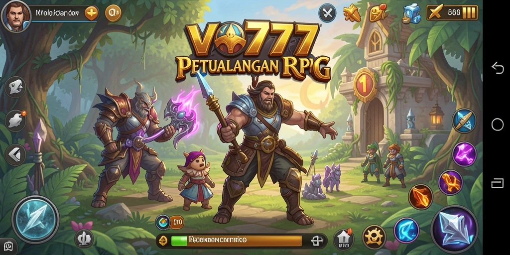 Tampilan gameplay menarik dalam VO777 yang menampilkan petualangan RPG.