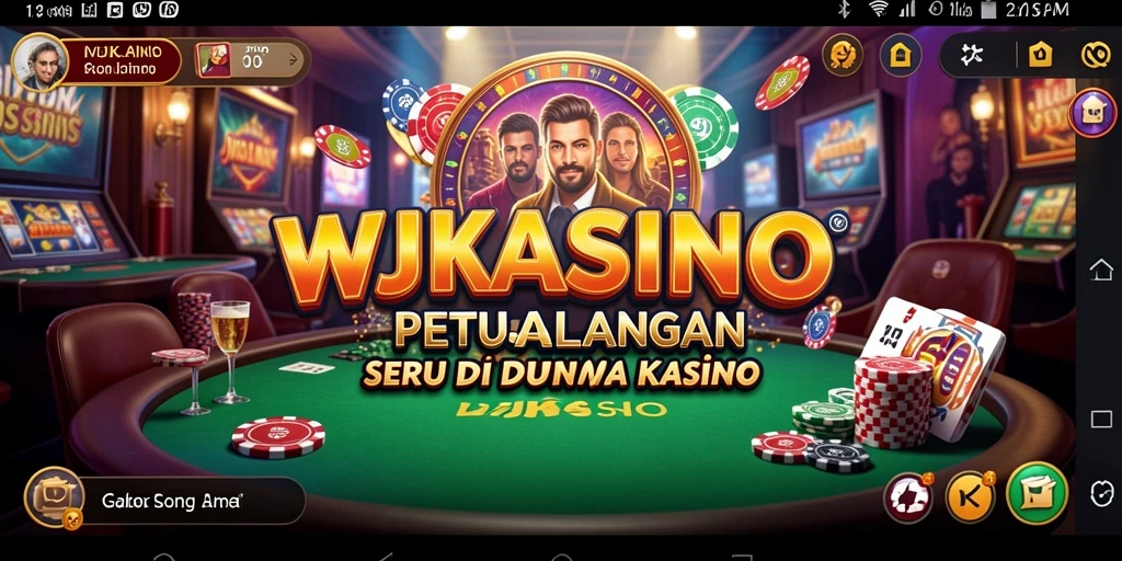 Tampilan gameplay seru WJKASINO dengan kasino yang hidup.